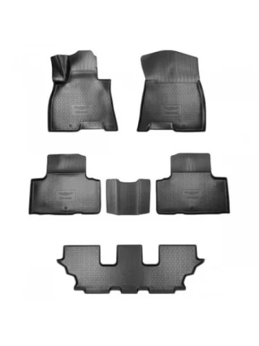 Коврики салонные (7 мест) Norplast Unidec (черные) GENESIS GV80 1 JK1 дорестайлинг (2020-2022)