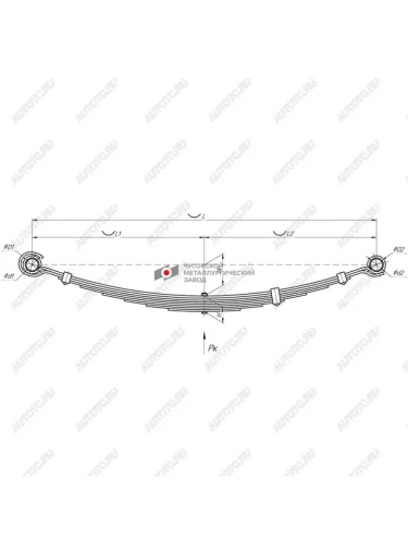 Рессора УАЗ-469,3151,31512,31514,31519 передняя (8 листов) L=1165мм ЧМЗ