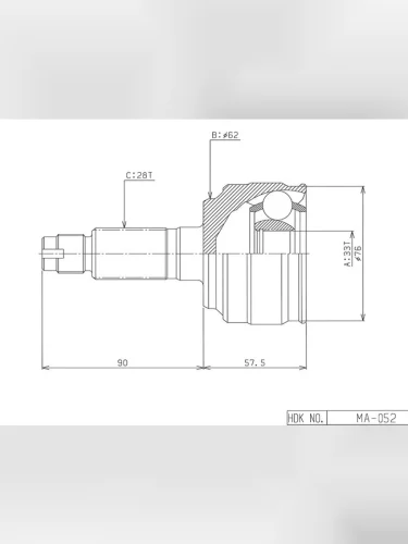 Шрус (Спереди Наруж) Mazda 6 07-12  Atenza 07-12