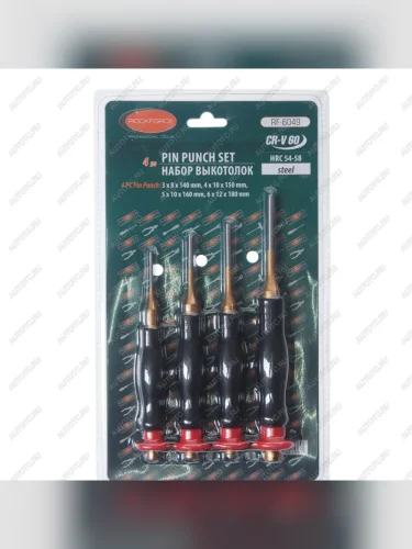 Набор выколоток 3х140мм 4х150мм 5х160мм 6х180мм с ручками 4 предмета в блистере ROCKFORCE