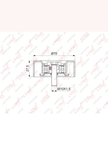 Ролик приводного ремня HYUNDAI Accent (99-),Elantra (00-),Getz,Santa Fe натяжителя LYNX