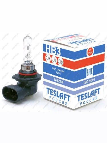 Лампа 12V HB3 65W P20d 1850лм Стандарт TESLAFT (Россия)
