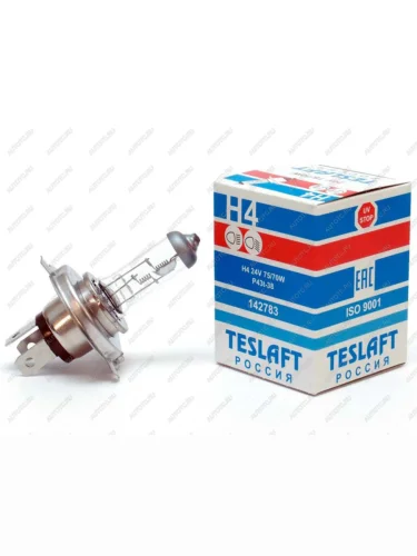 Лампа 24V H4 7570W P43t-38 19001200лм Стандарт TESLAFT (Россия)