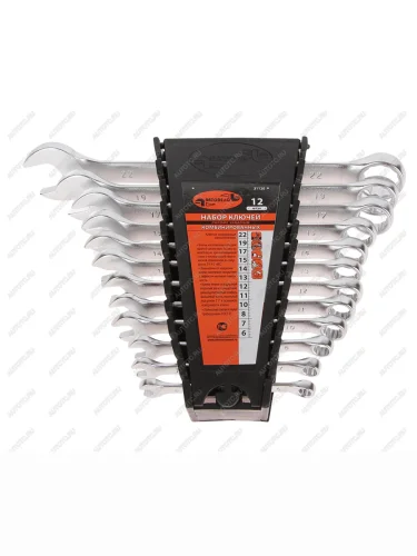 Набор ключей комбинированных 6-22мм 12 предметов в холдере изгиб 15град. АВТОДЕЛО