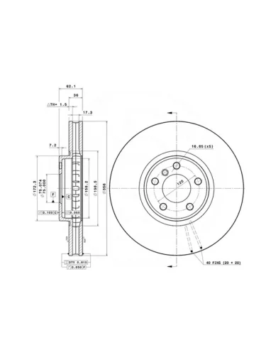 Диск тормозной (Перед) BMW X5 99-06