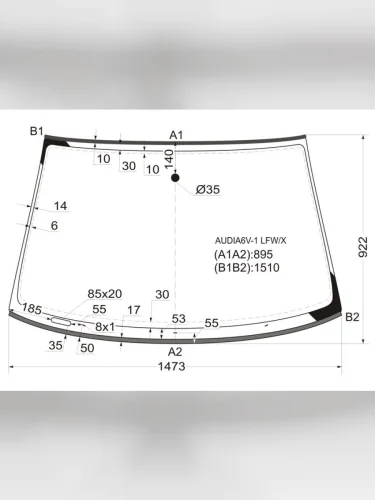 Стекло лобовое (Молдинг) Audi A6 97-05  A6 allroad quattro 00-05  S6 99-04