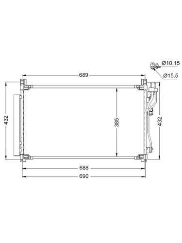 Радиатор кондиционера Hyundai Elantra 18-20  Sonata 17-19