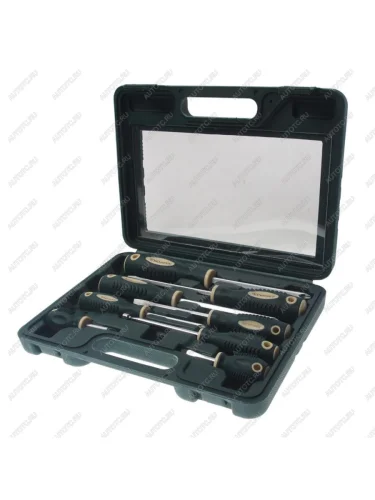 Набор отверток SL5.5-SL6.5 PH1.0-PH3.0 магнитные 190-550мм в блистере 8 предметов Profi ROCKFORCE