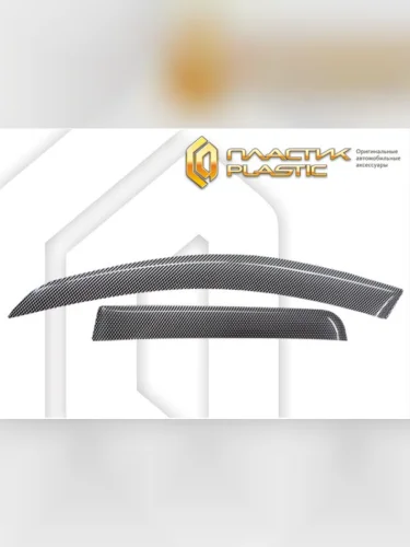 Ветровики дверей Шелкография карбон серебро Nissan Kix  2008–н.в.