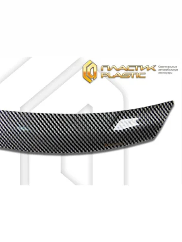 Дефлектор капота (exclusive) Шелкография карбон серебро Honda Fit Aria  2002-2004