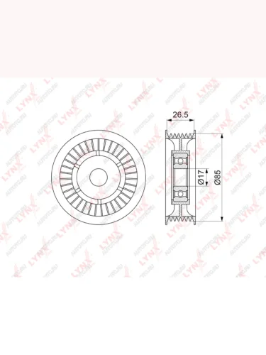 Ролик приводного ремня FORD Transit (11-) (2.2) обводной LYNX