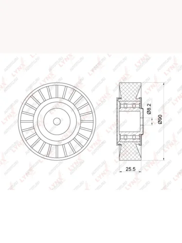 Ролик ГРМ VW T4 (96-06) обводной LYNX