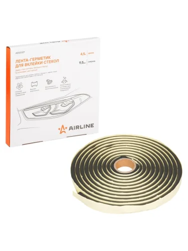 Лента-герметик для вклейки стекол фар, рассеивателей бутиленовая 9.5ммх4500мм AIRLINE