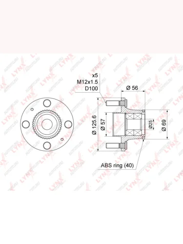 Ступица CHEVROLET Aveo,Kalos (02-),Captiva задняя комплект LYNX