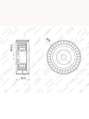 Ролик приводного ремня BMW 3 (E36,E46),5 (E34,E39,E60),7 (E38),X3 (E83),X5 (E53) натяжителя LYNX