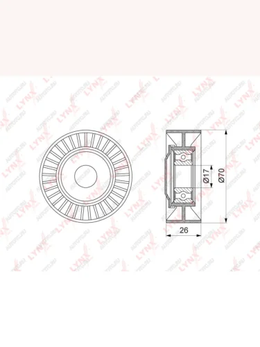 Ролик приводного ремня TOYOTA Auris (07-) натяжителя LYNX