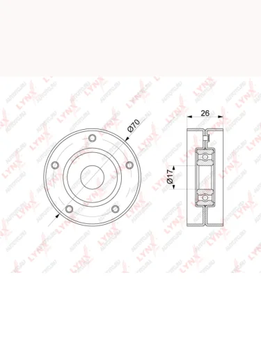 Ролик приводного ремня CHEVROLET Cruze (09-),Orlando (11-),Aveo (12-) натяжителя LYNX