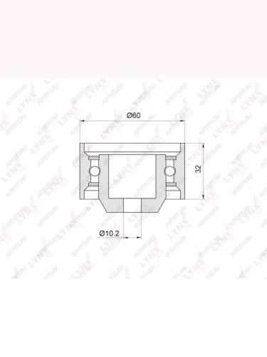 Ролик ГРМ MITSUBISHI Carisma,Colt,Galant (01-08),Lancer (-07),Outlander (1.82.0) обводной LYNX