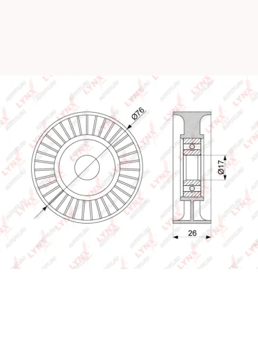 Ролик приводного ремня MERCEDES С (W204,W209,W219),E (W212) натяжителя LYNX