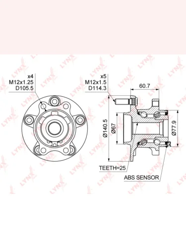 Ступица MITSUBISHI Outlander задняя LYNX
