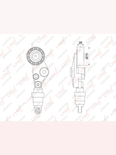 Ролик приводного ремня SSANGYONG Actyon (05-) натяжителя LYNX