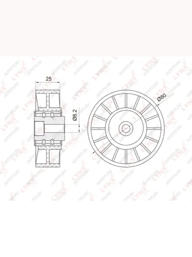 Ролик приводного ремня SSANGYONG Rexton (01-) натяжителя LYNX