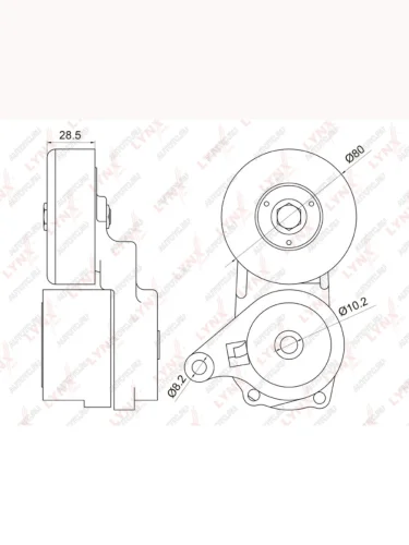 Ролик приводного ремня MITSUBISHI Lancer (-07) натяжителя LYNX