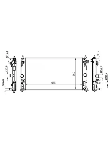 Радиатор Toyota C-HR 16-19  Corolla (E210) 18-22  Prius (ZVW50) 15-23  Lexus UX 18-  Toyota Coro