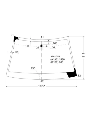 Стекло лобовое Chery Fora A21 06-10  Vortex Estina 08-14