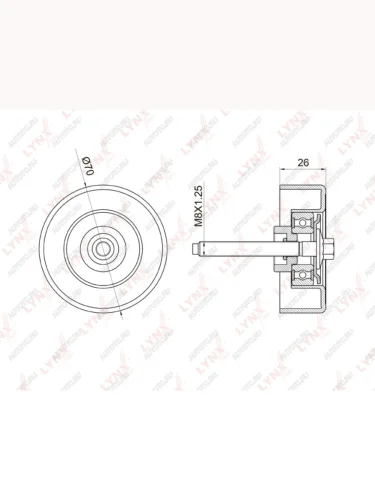 Ролик приводного ремня MAZDA 6 (02-12),CX-7 (07-11) обводной LYNX