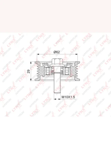 Ролик приводного ремня HYUNDAI Sonata (10-),Tucson KIA Cerato,Sportage (10-) обводной LYNX