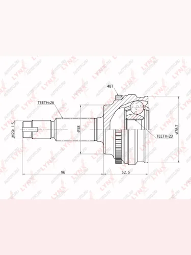 ШРУС наружный TOYOTA Corolla (02-) комплект LYNX