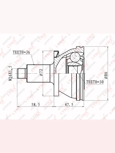 ШРУС наружный VW Polo (01-) комплект LYNX