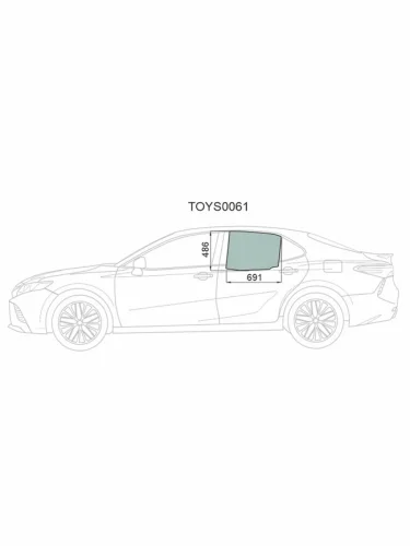 Стекло боковое опускное (Сзади Слева Цвет зеленый) Toyota Camry (XV70) 17-21  Camry UAEUSA 17-20