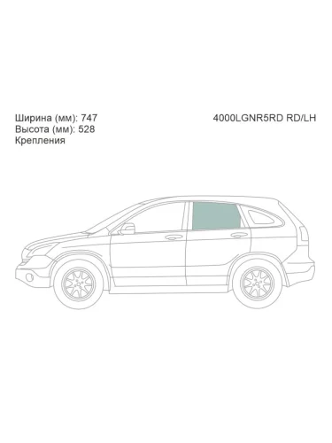 Стекло боковое опускное (Сзади Слева Цвет зеленый Крепления) Honda CR-V 06-12