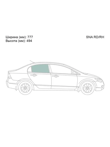 Стекло боковое опускное (Сзади Справа Цвет зеленый) Honda Civic 05-12  Civic USA 05-08