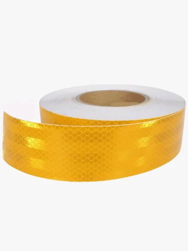 Лента светоотражающая желтая (45м) ширина 5см призматическая