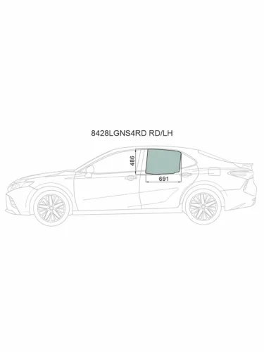 Стекло боковое опускное (Сзади Слева Цвет зеленый Крепления) Toyota Camry (XV70) 17-21  Camry UA