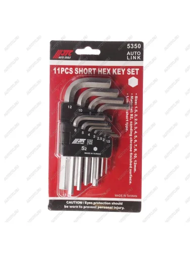 Набор ключей шестигранных 1.5-12мм Г-образных 11 предметов JTC