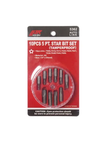 Набор бит 14" TORX ТS08-TS50 10 предметов в боксе JTC