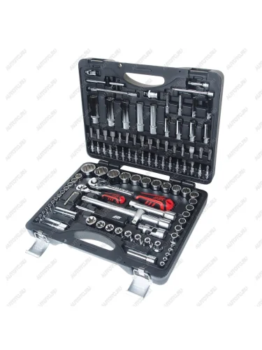 Набор головок торцевых,бит и бит-головок 14",12" 12-гранных 110 предметов в кейсе JTC