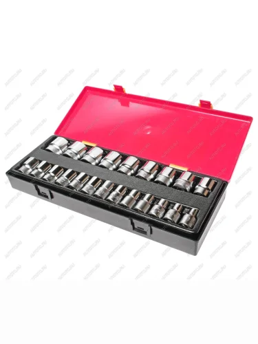 Набор головок торцевых 12" 12-ти гранных 08-32мм 22 предмета в кейсе JTC