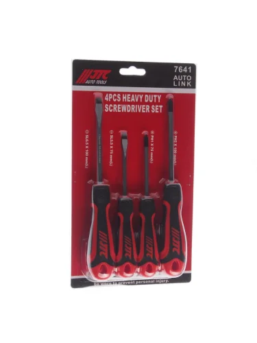 Набор отверток усиленных SL5.5x75 SL6.5x100 PH1x75 PH2x100 4 предмета JTC