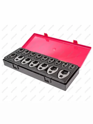 Набор ключей разрезных 10-19мм 38" , 21-27мм 12" односторонних 16 предметов в кейсе JTC