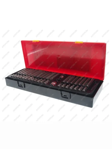 Набор бит 12" 38" SPLINE, TORX, HEX 40 предметов в кейсе JTC