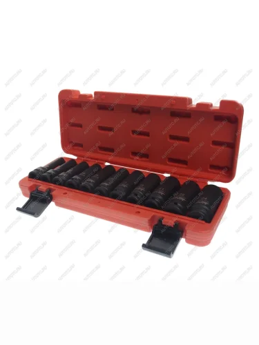 Набор головок торцевых 12" 12-ти гранных 10-24мм ударных глубоких 11 предметов JTC