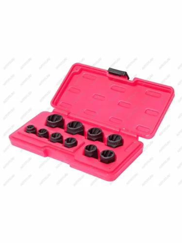 Набор головок для поврежденных болтов и гаек 8-19мм 10 предметов в кейсе JTC