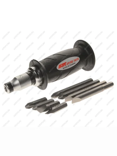 Отвертка ударная с набором бит,резиновой ручкой 9 предметов JTC