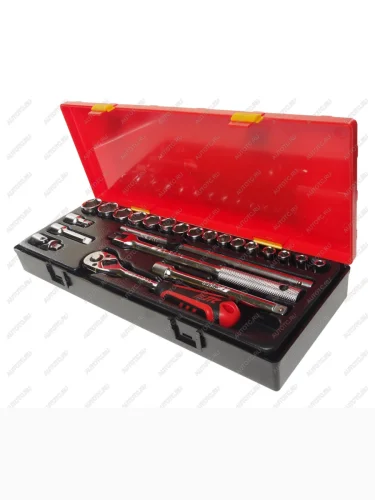 Набор головок торцевых 38" 6-ти гранных 6-22мм 23 предмета в кейсе JTC