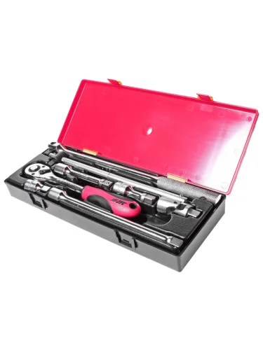 Набор инструментов 8 предметов слесарно-монтажный 12" (ключ трещот.,ворот.,удлинит.) в кейсе JTC